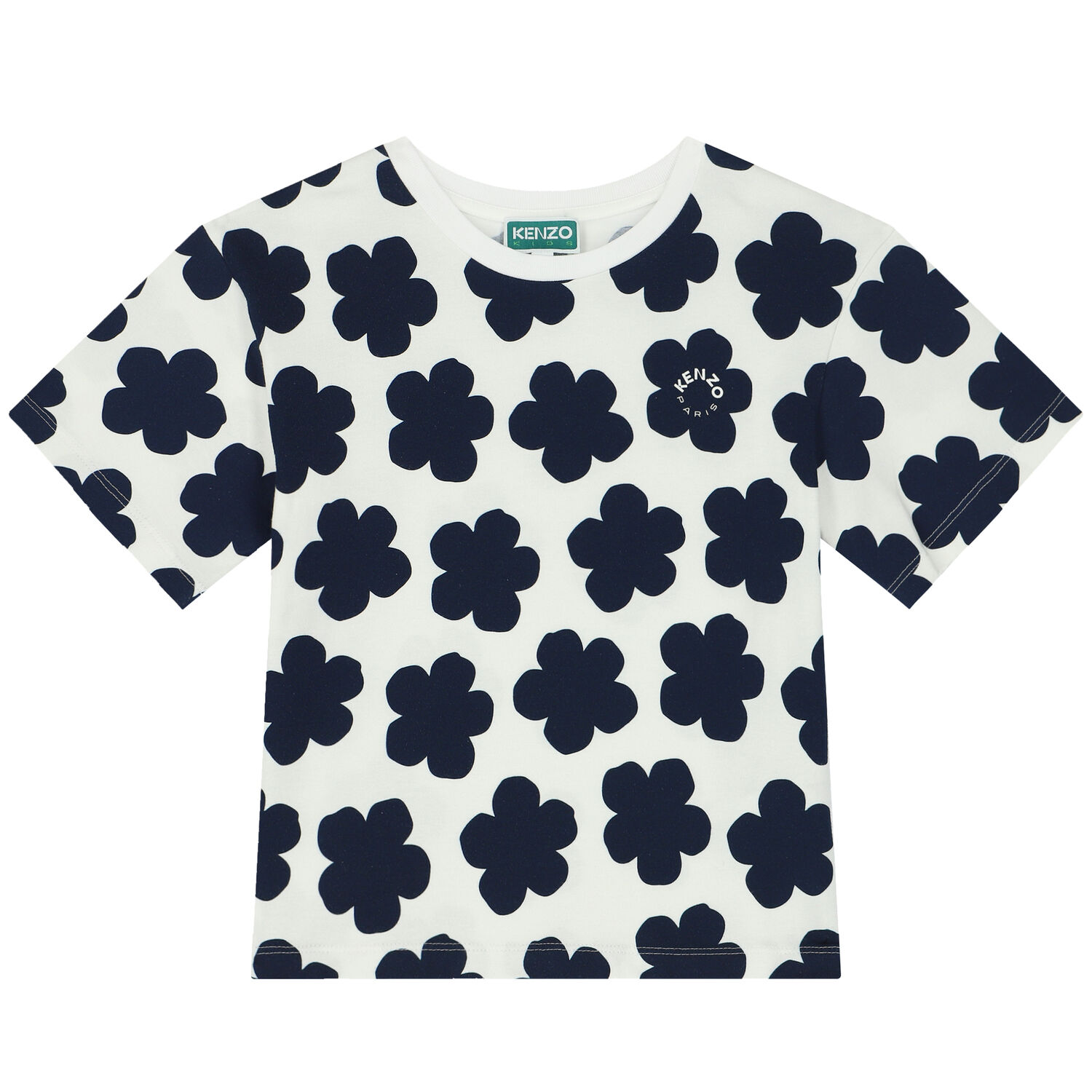 Girls Ivory Boke Flower T-Shirt, 1, hi-res